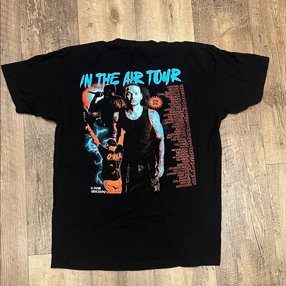 Kane Brown Black Concert 🎸Tee ‘In The Air Tour' 2024 - EUC